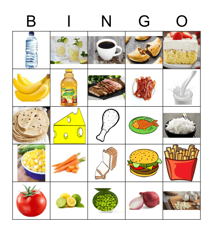 comida Bingo Card