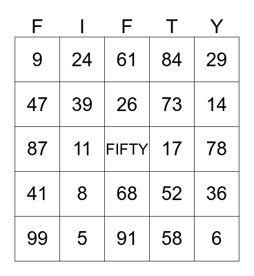 Celebrating 50 Years! Bingo Card