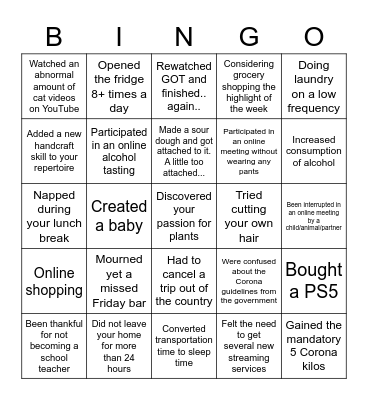 Corona Banko Bingo Card