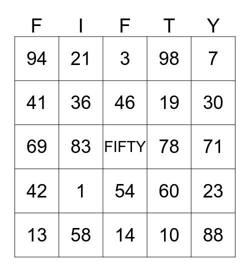 Celebrating 50 Years! Bingo Card