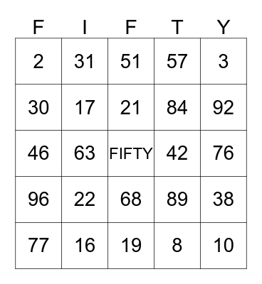 Celebrating 50 Years! Bingo Card