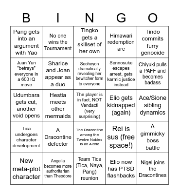 Sdorica -Eclipse- Bingo Chart Bingo Card