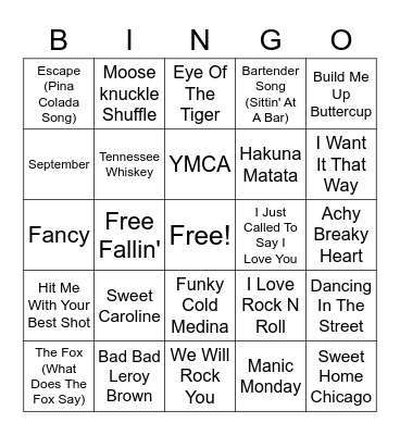Kara-Bingo Card