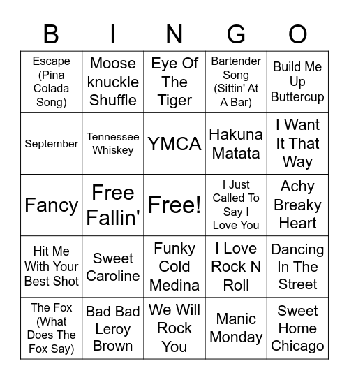 Kara-Bingo Card