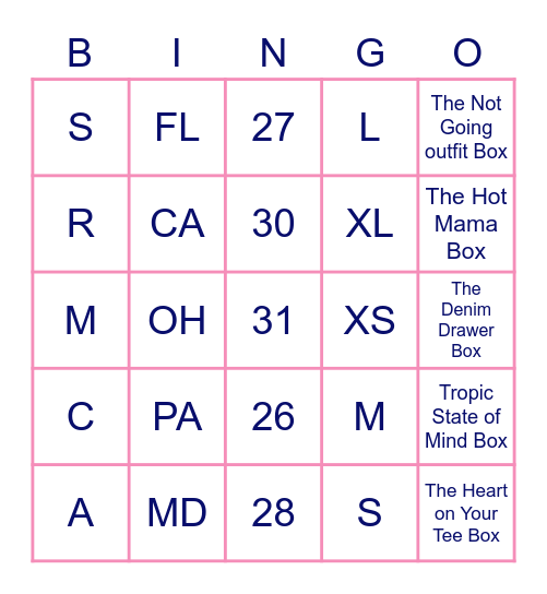 Trendsend Bingo Card