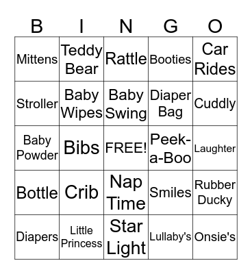 Baby Bingo Card