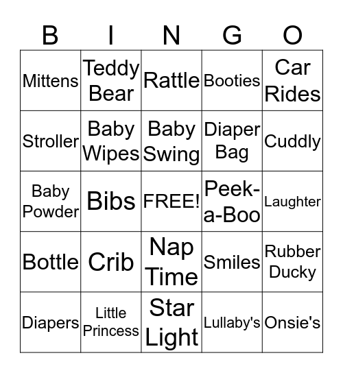 Baby Bingo Card