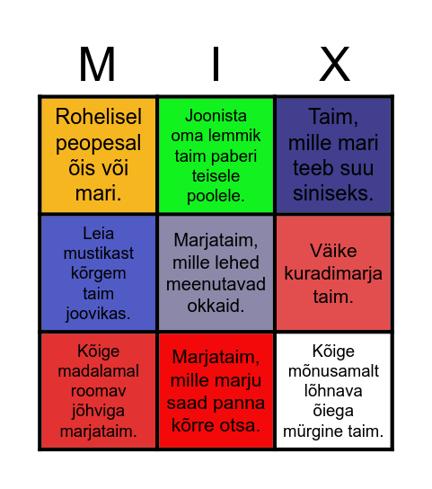 Marja Bingo Card