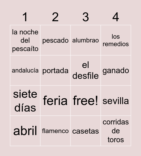 Feria de Abril Bingo Card