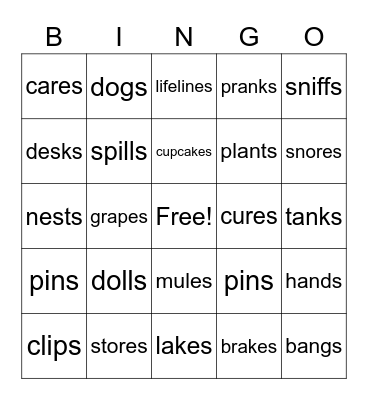 -s Bingo Card