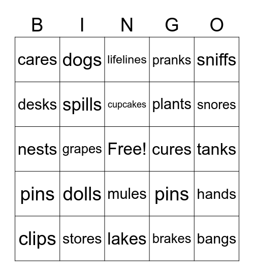 -s Bingo Card