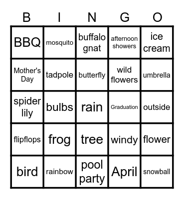 SPRING Bingo Card