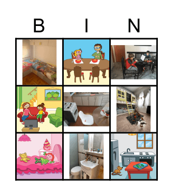 parts of the house Bingo Card