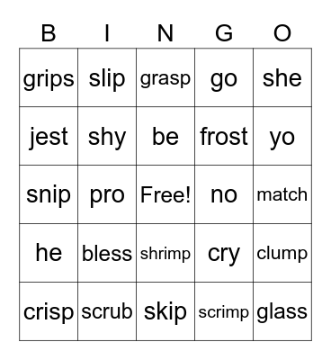 Open Closed Bingo Card