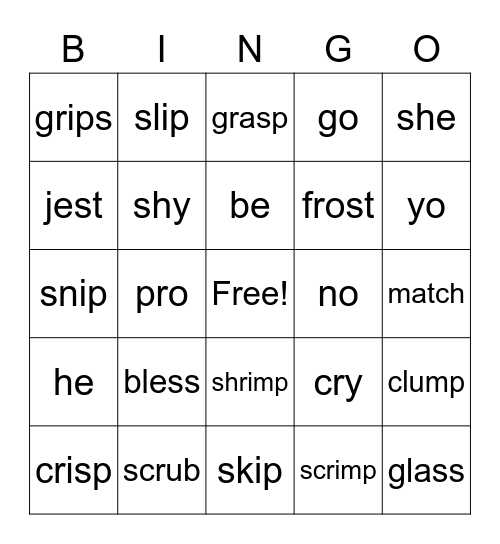 Open Closed Bingo Card