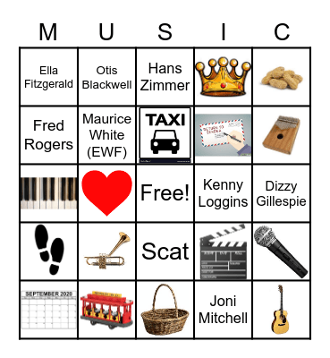 2020-2021 Composer Bingo Card