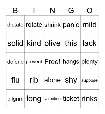 Wilson Bingo Steps 1-5 Bingo Card