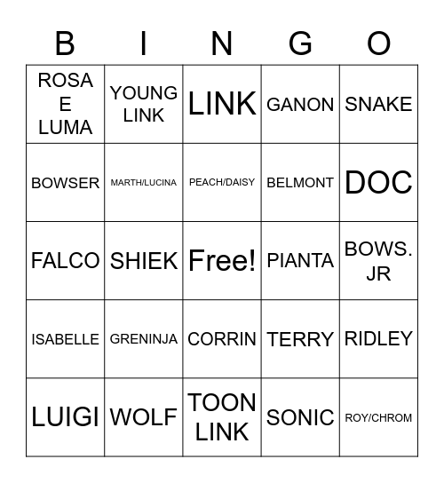 SIGA BINGO LEAGUE Bingo Card