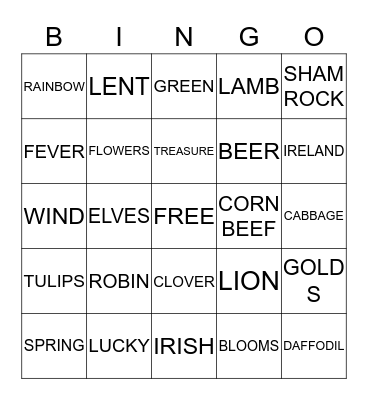 MARCH Bingo Card