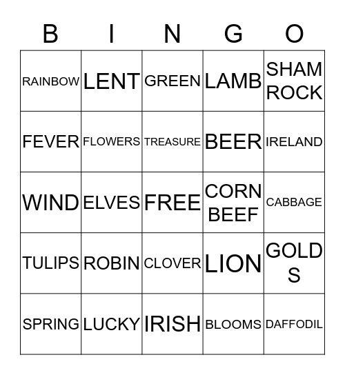 MARCH Bingo Card