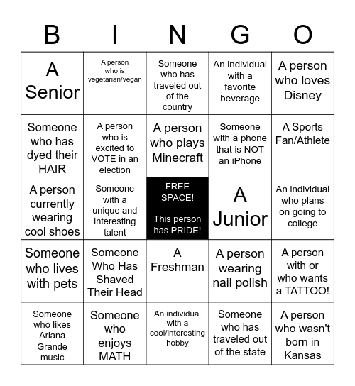 Get-to-Know-ME Bingo! Bingo Card