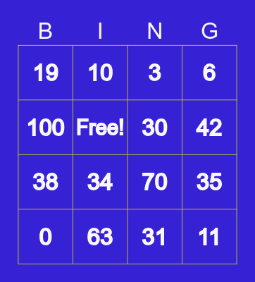 4th Grade Math Bingo - Multiplication Bingo Card