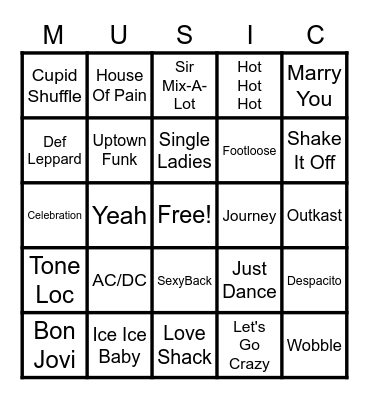 Bingo Round One Bingo Card