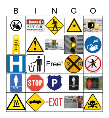 S.S. Safe T Signs Bingo Card