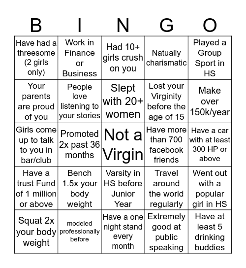 Chad Bingo Card