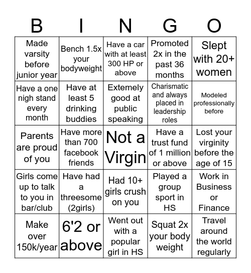 Chad Bingo Card