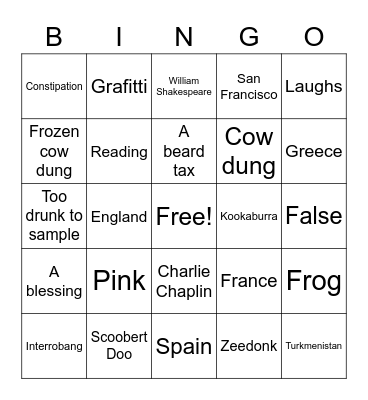 Fun Bingo Card