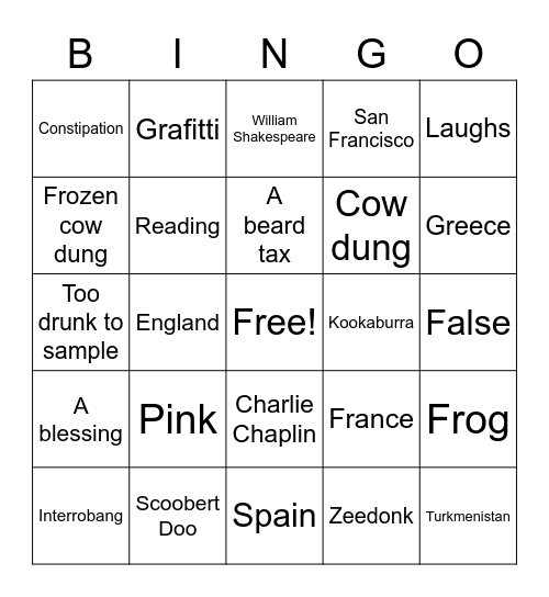 Fun Bingo Card