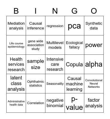 STATS BINGO! Bingo Card