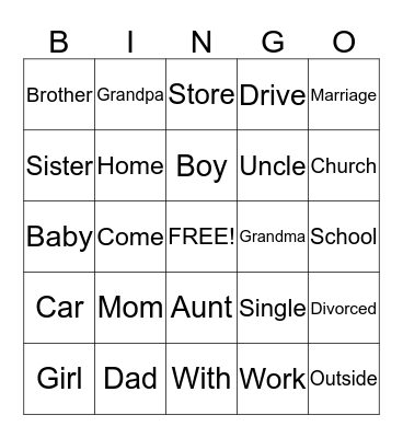 1st 100 Words in ASL (Part 1) Bingo Card