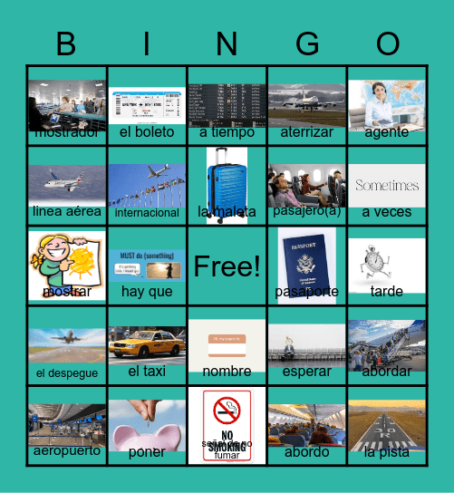 En Avión Bingo Card