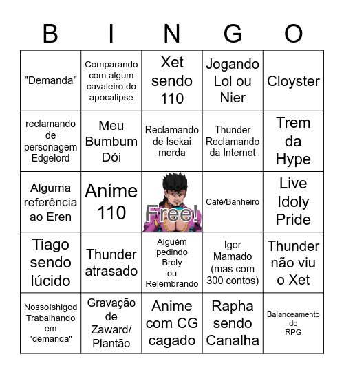 Live Chá de Trovão Bingo Card