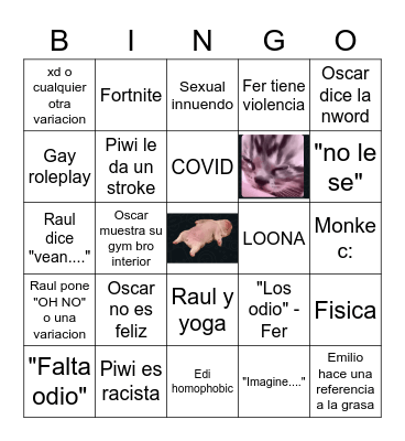 Zoop bingo Card