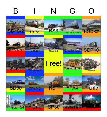 Railways in the Midwest Bingo Card