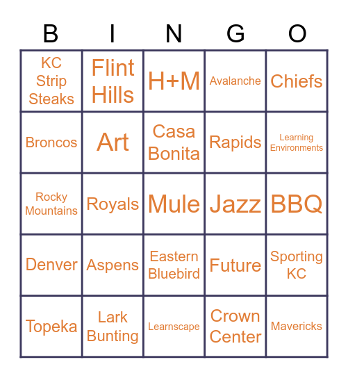 H+M Bingo Card