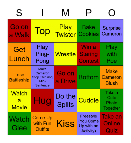 Date Bingo Card