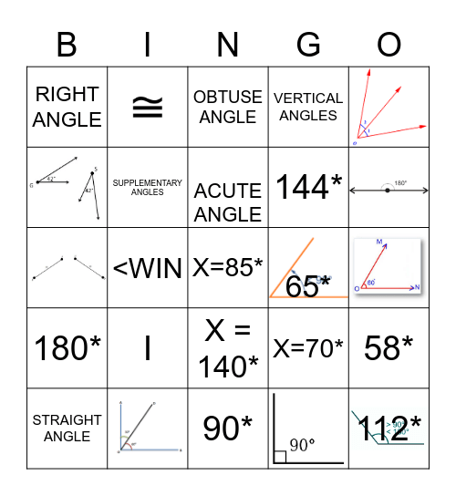 ALL ABOUT ANGLES Bingo Card