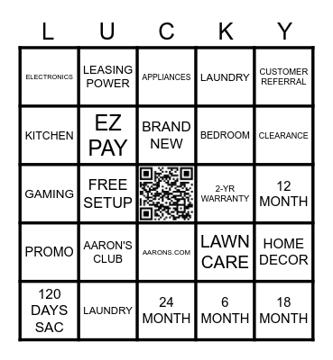 WE APPRECIATE YOU! Bingo Card