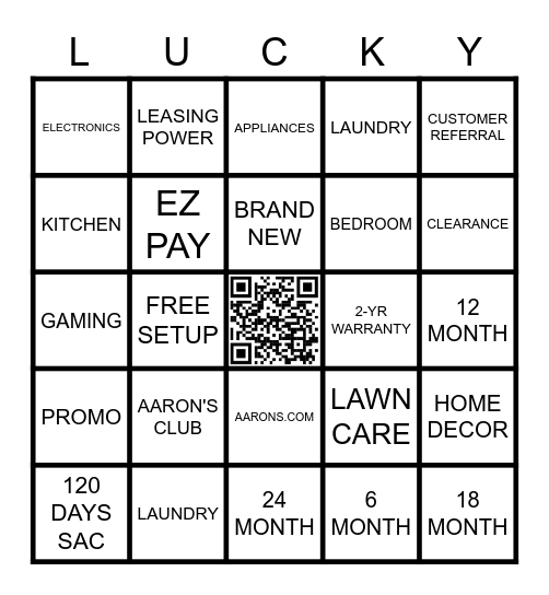 WE APPRECIATE YOU! Bingo Card