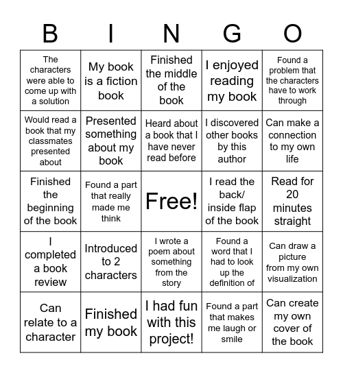 Book Club Bingo! Bingo Card