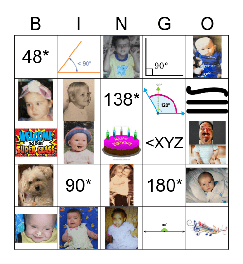 ANGLE CLASSIFICATION/BABY PICS 5C Bingo Card