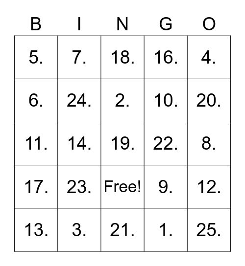 Bible Lingo Bingo Card