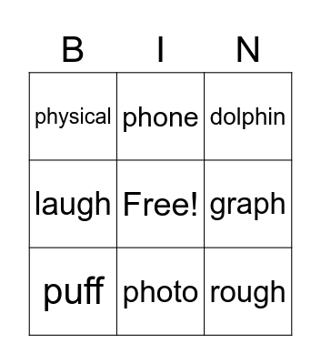 Horace & Morris Bingo Card