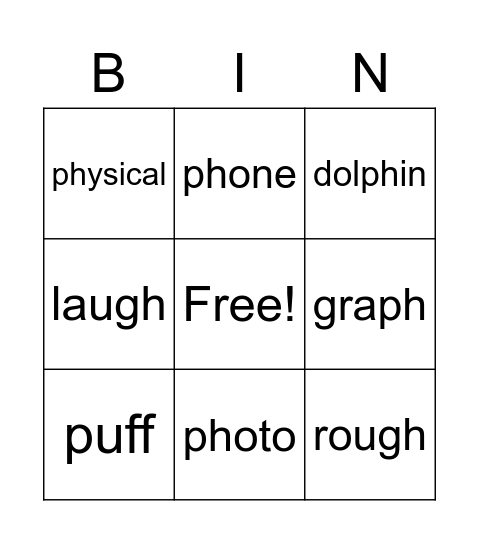Horace & Morris Bingo Card