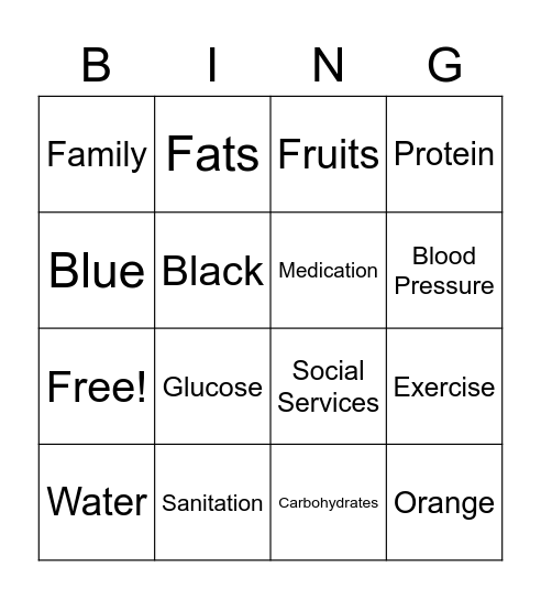 Salud y Vida Bingo Card