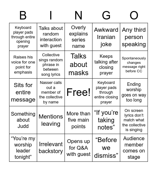 CC Bingo 2021 Bingo Card